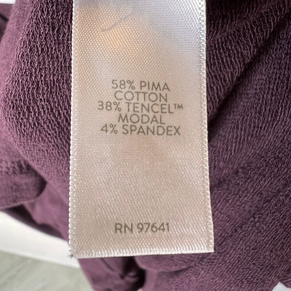 Pure Jill Top Womens Size Medium Dark Wine Affinity French Terry Long Sleeve - Picture 11 of 14